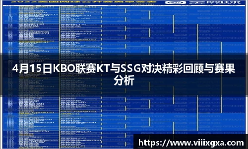 4月15日KBO联赛KT与SSG对决精彩回顾与赛果分析